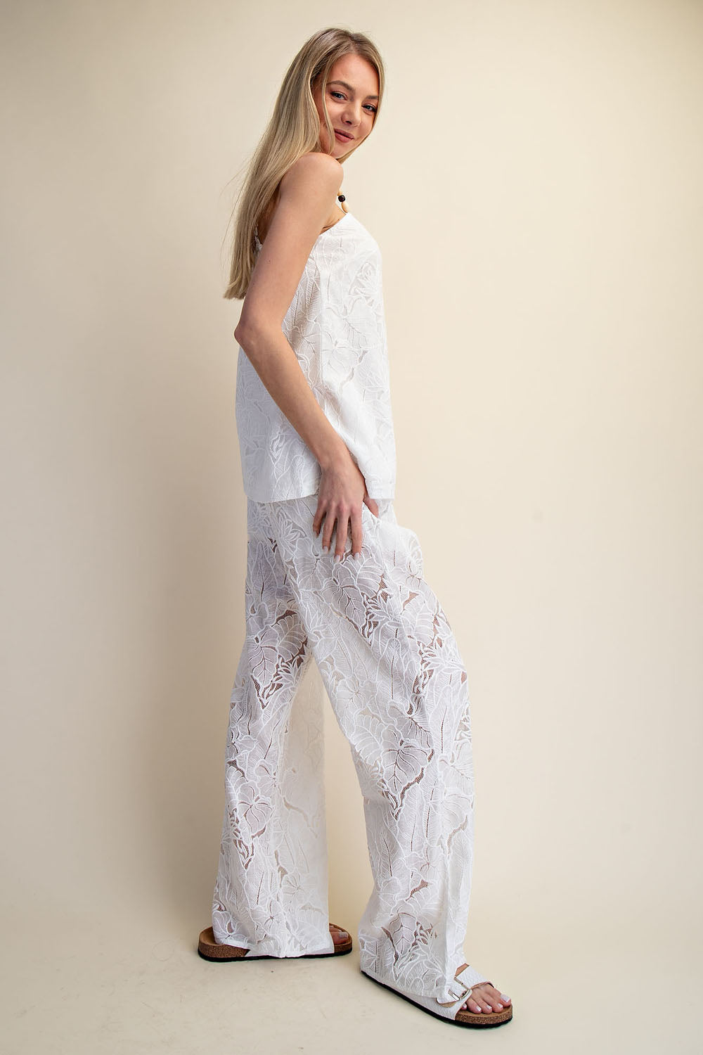 LACE BREEZE RELAXED TOP & WIDE LEG PANTS SET