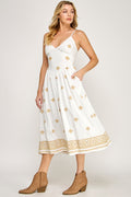 SPG EMBROIDERED MIDI DRESS