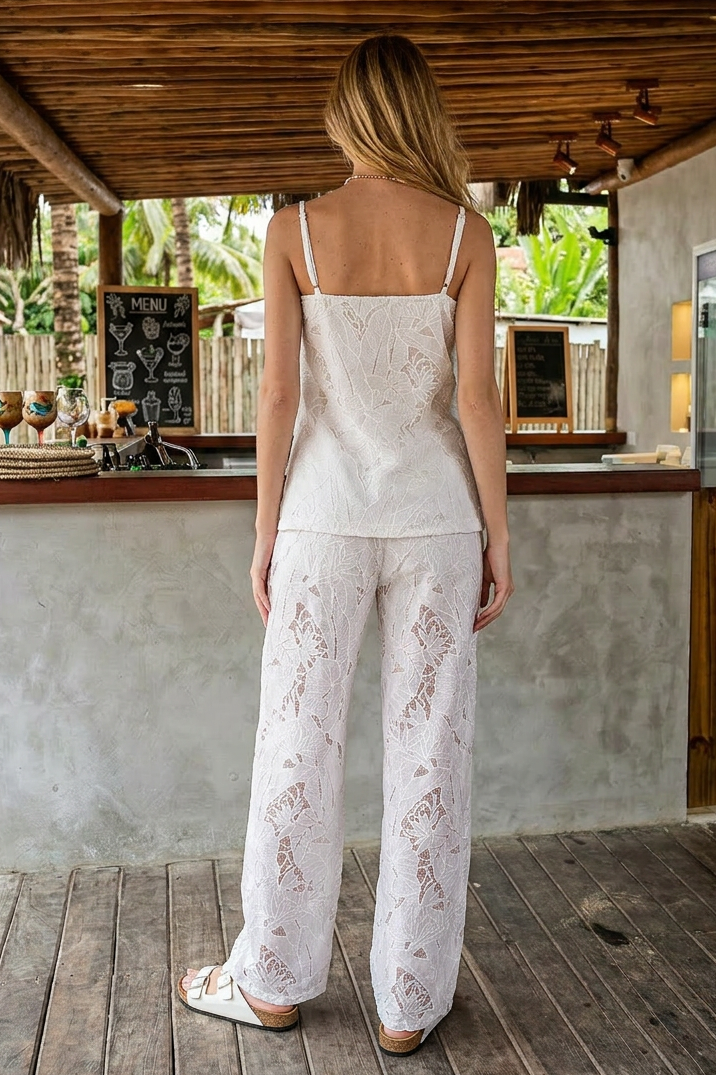 LACE BREEZE RELAXED TOP & WIDE LEG PANTS SET
